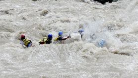 Taking a closer look. Still barely a sign of the raft and its passengers!