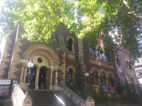 St Michael's Uniting Church, constructed in Lombardic Romanesque style.
